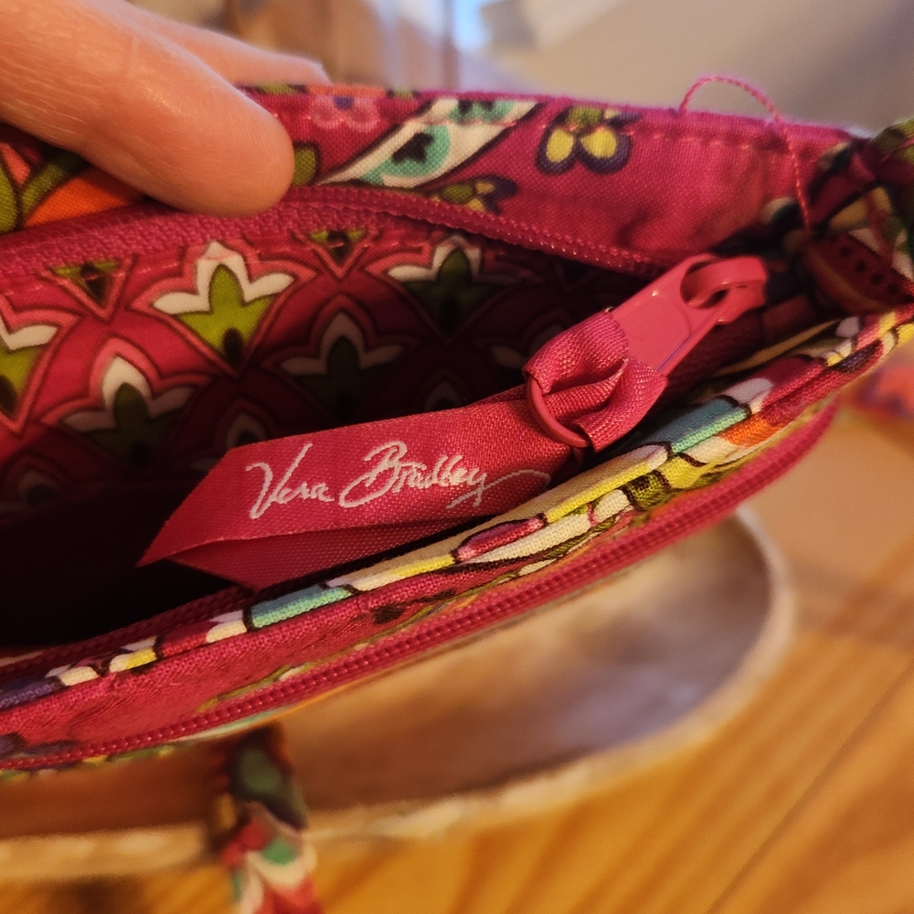 Vera Bradley Pink and Green Paisley Crossbody Bag - Picture 4 of 7